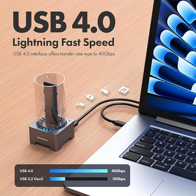 GRAUGEAR Docking Station USB 4.0 f. M.2 PCIe Gen4x4 NVMe SSD