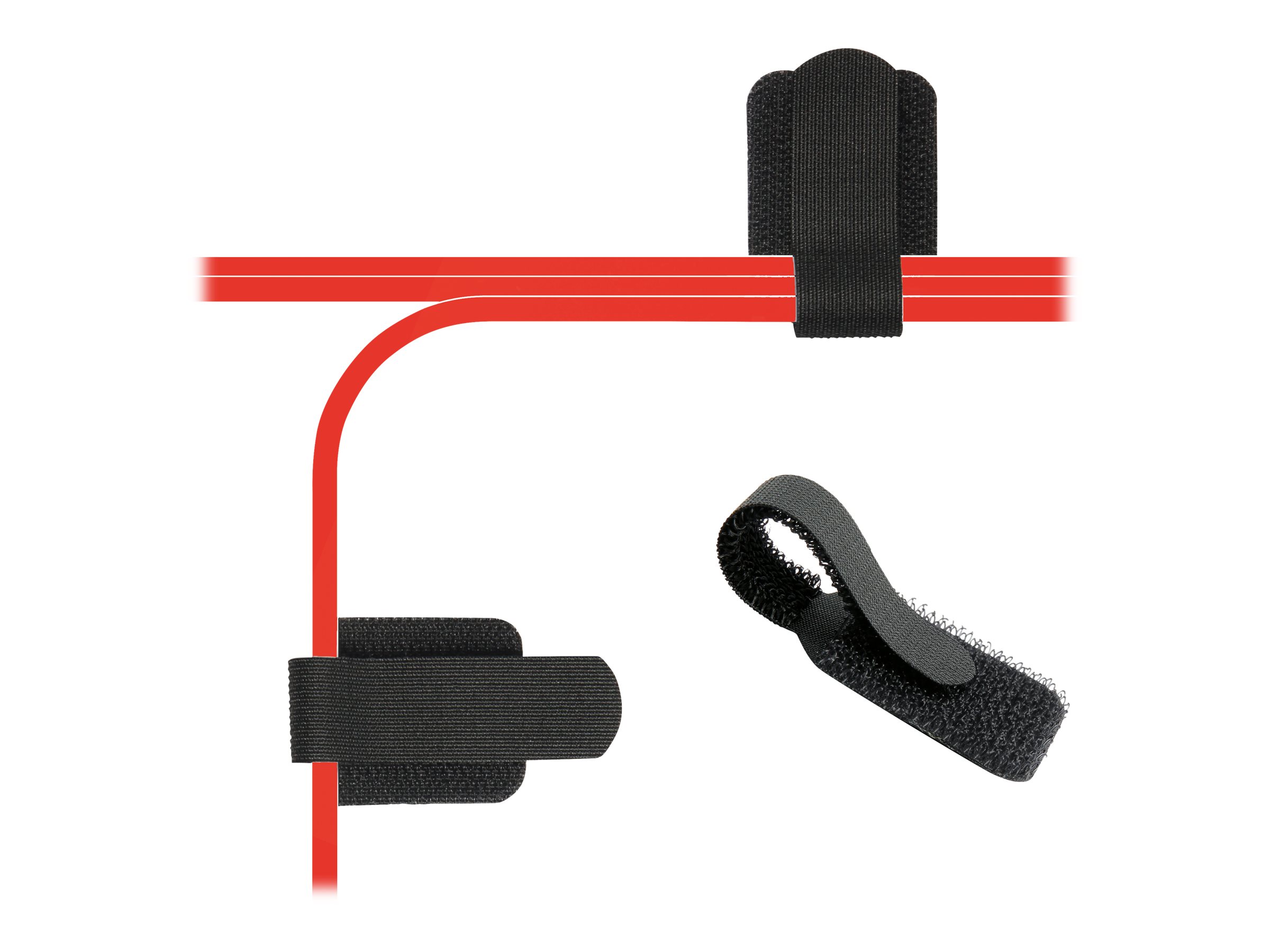 LTC Kletthalter Wall 10er Set selbstklebend Schwarz