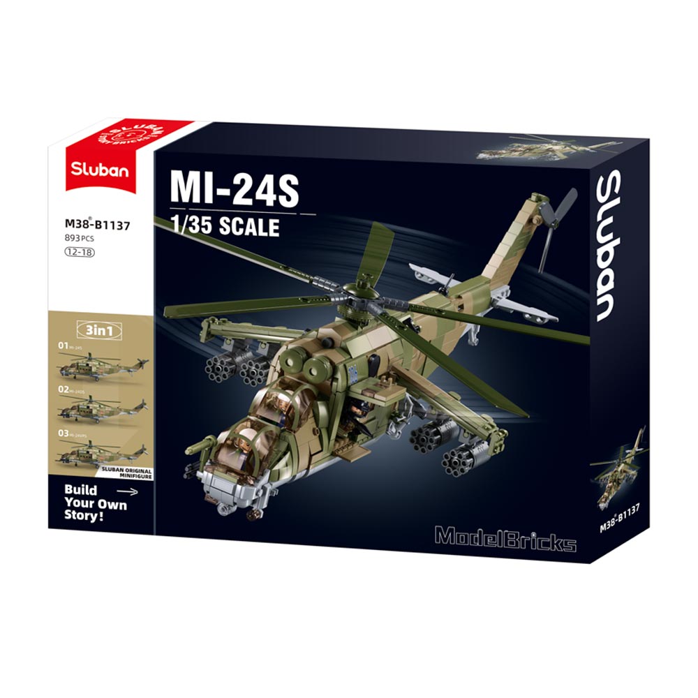Model Bricks - Kampfhelikopter (MI-24S) (893 Teile)