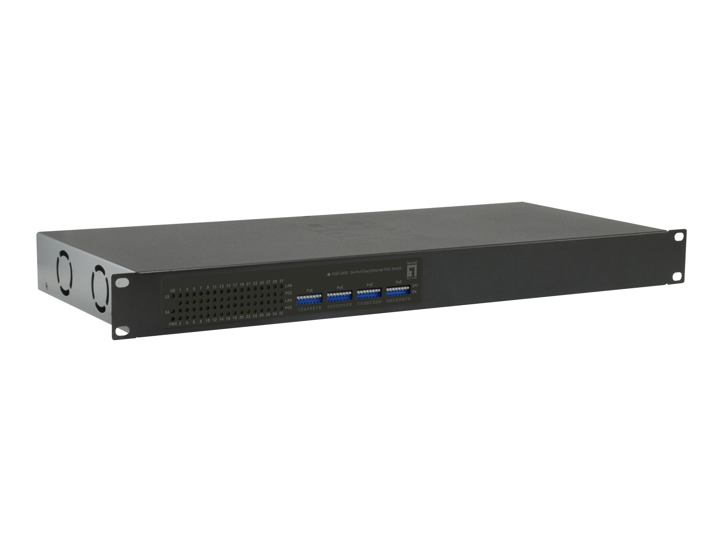 LevelOne FGP-3400W630 Netzwerk-Switch Unmanaged Fast Ethernet (10/100) Power over Ethernet (PoE) Schwarz