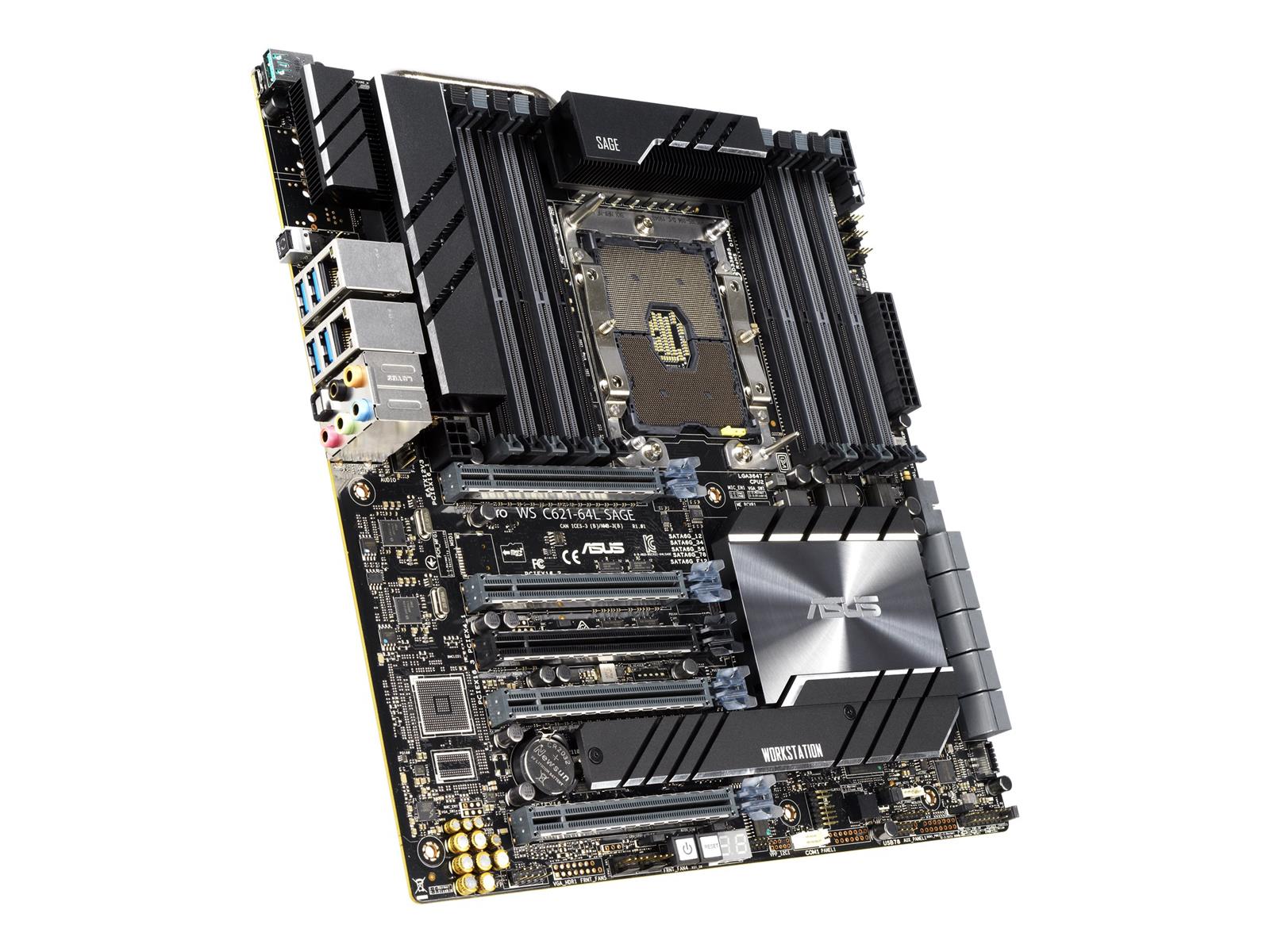 ASUS Pro WS C621-64L SAGE - Motherboard - SSI CEB - Socket P - C621 Chipsatz - USB-C Gen2, USB 3.2 Gen 1, USB 3.2 Gen 2 - 2 x Gigabit LAN - HD Audio (8-Kanal)