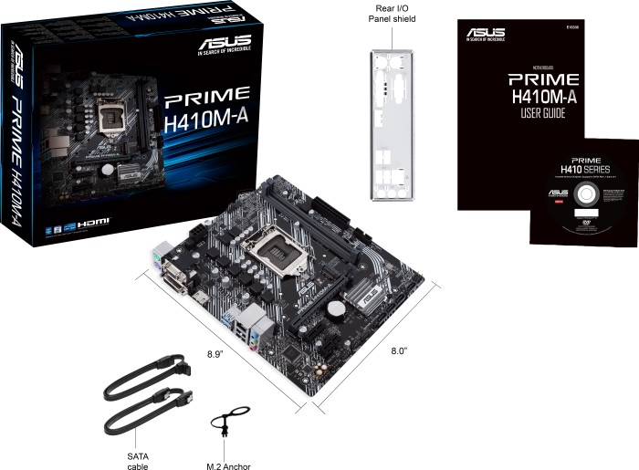 ASUS PRIME H410M-A/CSM - Motherboard - micro ATX - LGA1200-Sockel - H410 Chipsatz - USB 3.2 Gen 1 - Gigabit LAN - Onboard-Grafik (CPU erforderlich) ASUS PRIME H410M-A/CSM - Motherboard - micro ATX - LGA1200-Sockel - H410 Chipsatz - USB 3.2 Gen 1 - Gigabit LAN - Onboard-Grafik (CPU erforderlich)
