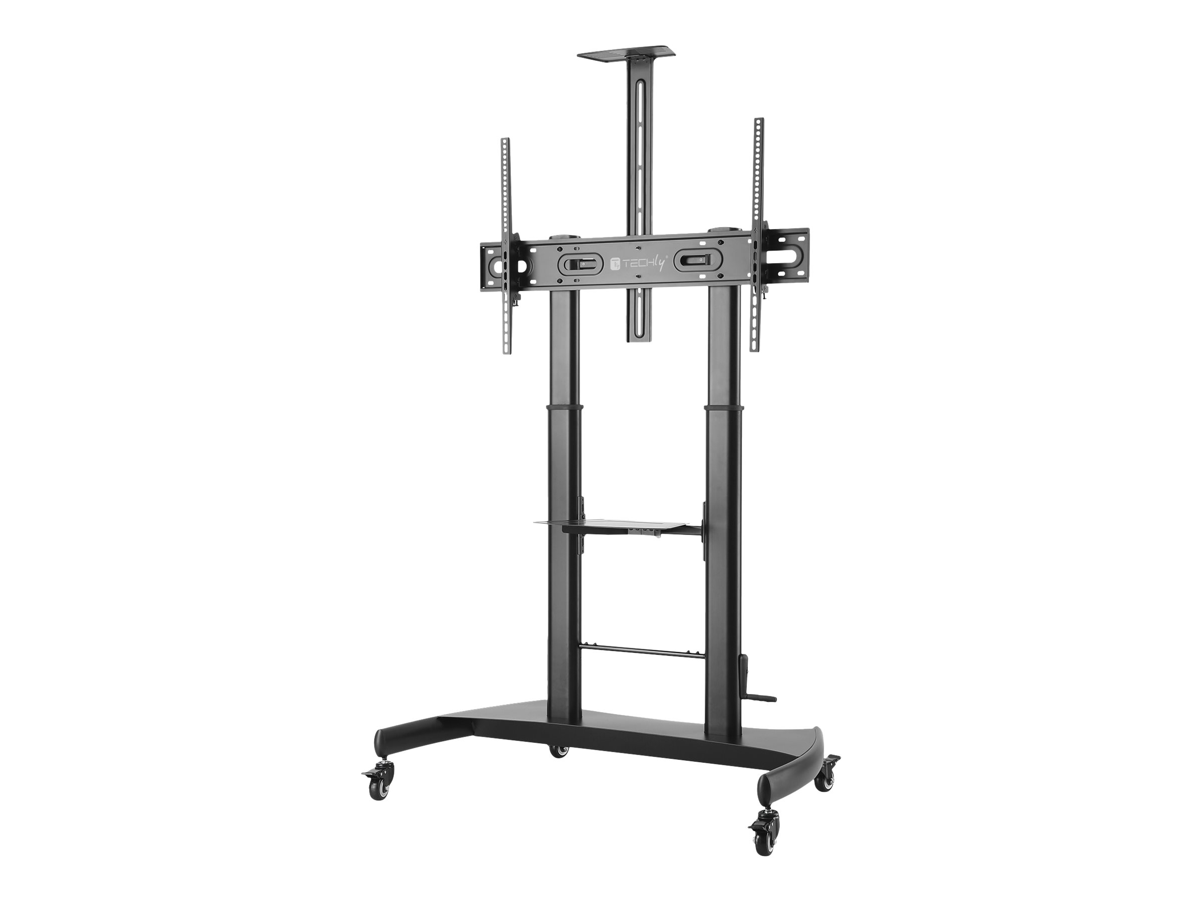 Techly cart 100 - Wagen - für TV / AV-System - Stahl - Schwarz - Bildschirmgröße: 152.4-254 cm (60"-100")