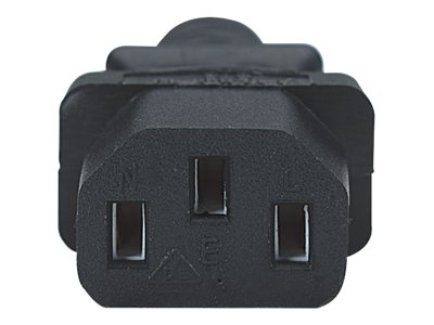 Manhattan Stromkabel, PC (C13, "Kaltgeräteanschluss") auf Schutzkontakt CEE 7/4, 1,8 m, schwarz, Polybagverpackung