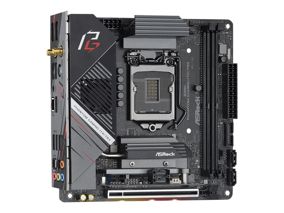 ASRock Z490 Phantom Gaming-ITX/TB3 - Motherboard - Mini-ITX - LGA1200-Sockel - Z490 Chipsatz - USB-C Gen2, USB 3.2 Gen 1, USB 3.2 Gen 2 - 2.5 Gigabit LAN, Wi-Fi, Bluetooth - Onboard-Grafik (CPU erforderlich)