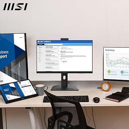MSI Modern AM273QP AI 1UM-006DE - All in One PC, Intel Core Ultra 7 Prozessor 155H, 27 Zoll, WQHD (2560x1440), 100Hz, 1TB SSD, 32GB DDR5, Webcam, Windows 11 Pro, Schwarz