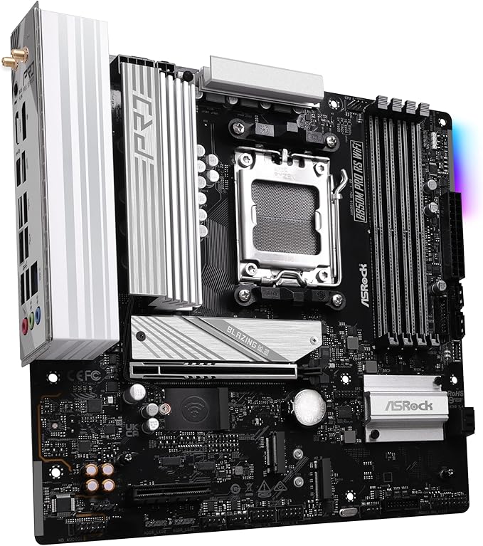 ASRock B850M Pro RS WiFi AM5 mATX HDMI/DP DDR5 - AMD Sockel AM5 (Ryzen Zen4) - Micro/Mini/Flex-ATX