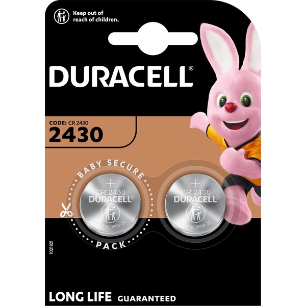 Duracell Batterie Knopfzelle CR2430 3.0V Lithium        2St.