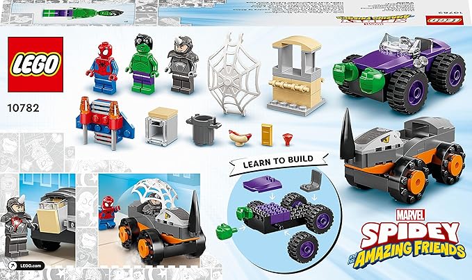 LEGO® 10782 - Marvel „Spidey und seine Super-Freunde“ – Hulks und Rhinos Truck-Duell (110 Teile)