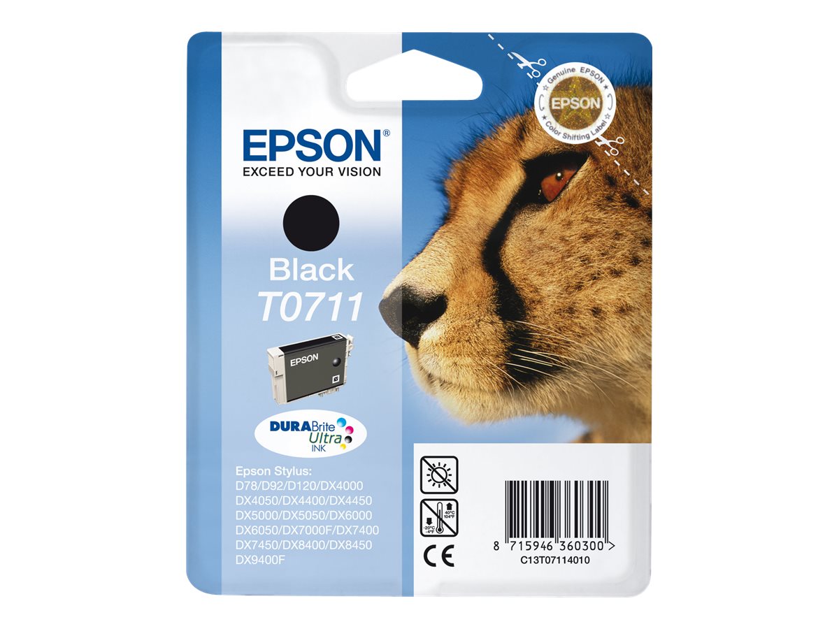 Epson Cheetah Singlepack Black T0711 DURABrite Ultra Ink