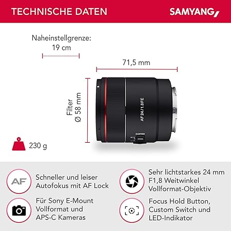 Samyang AF 1,8/24 FE      Sony E