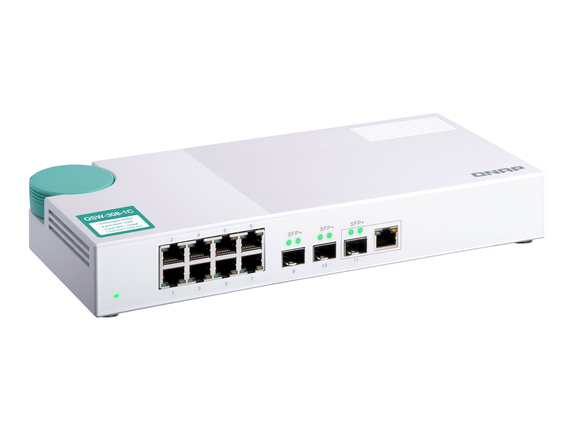 QNAP QSW-308-1C Netzwerk-Switch Unmanaged Gigabit Ethernet (10/100/1000) Weiß