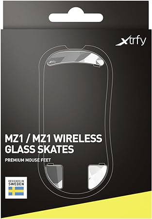 Xtrfy Glass Skates, Premium-Mausfüße aus starkem Aluminosilikat-Glas, kompatibel mit Gaming-Maus MZ1/MZ1 Wireless, für schnelles und präzises Gleiten, Litus White