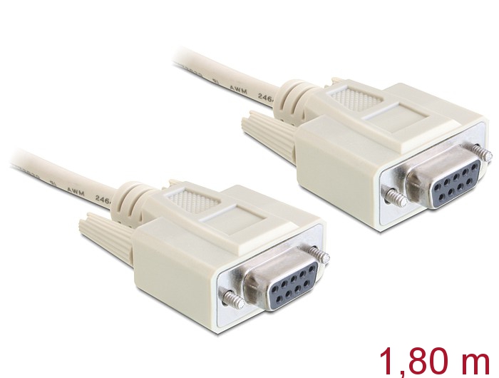 DeLOCK Seriell Kabel RS-232 D-Sub 9 Buchse zu Buchse 1,8 m Nullmodem