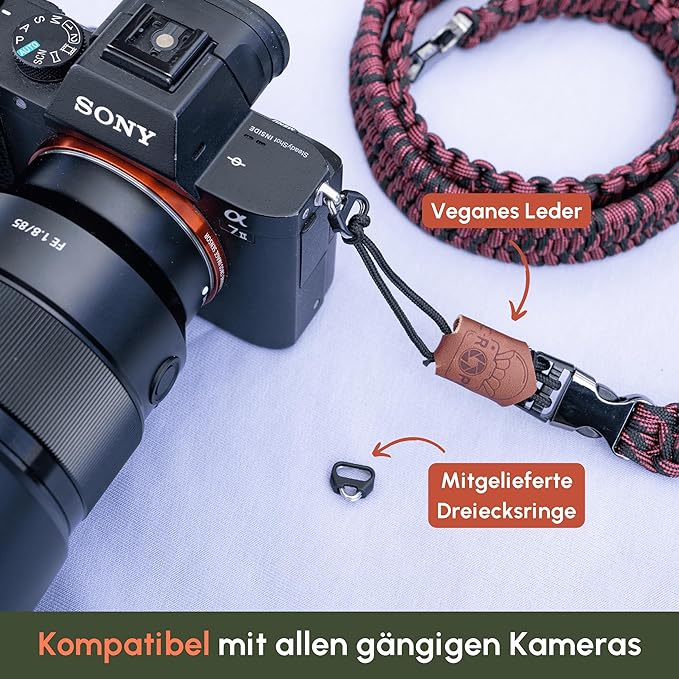 C-ROPE Kameragurt Traveler aus Paracord 140cm Red Dots retail C-ROPE Kameragurt Traveler aus Paracord 140cm Red Dots retail