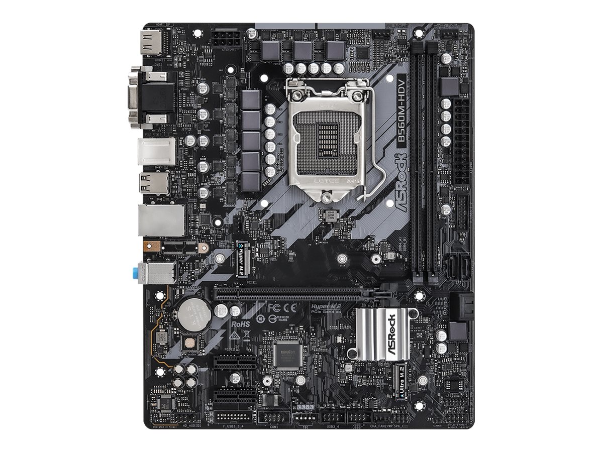 ASRock B560M-HDV - Motherboard - micro ATX - LGA1200-Sockel - B560 Chipsatz - USB 3.2 Gen 1 - Gigabit LAN - Onboard-Grafik (CPU erforderlich)