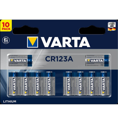 Varta Batterie Photo Lithium Cylindrical CR123A Blister 10