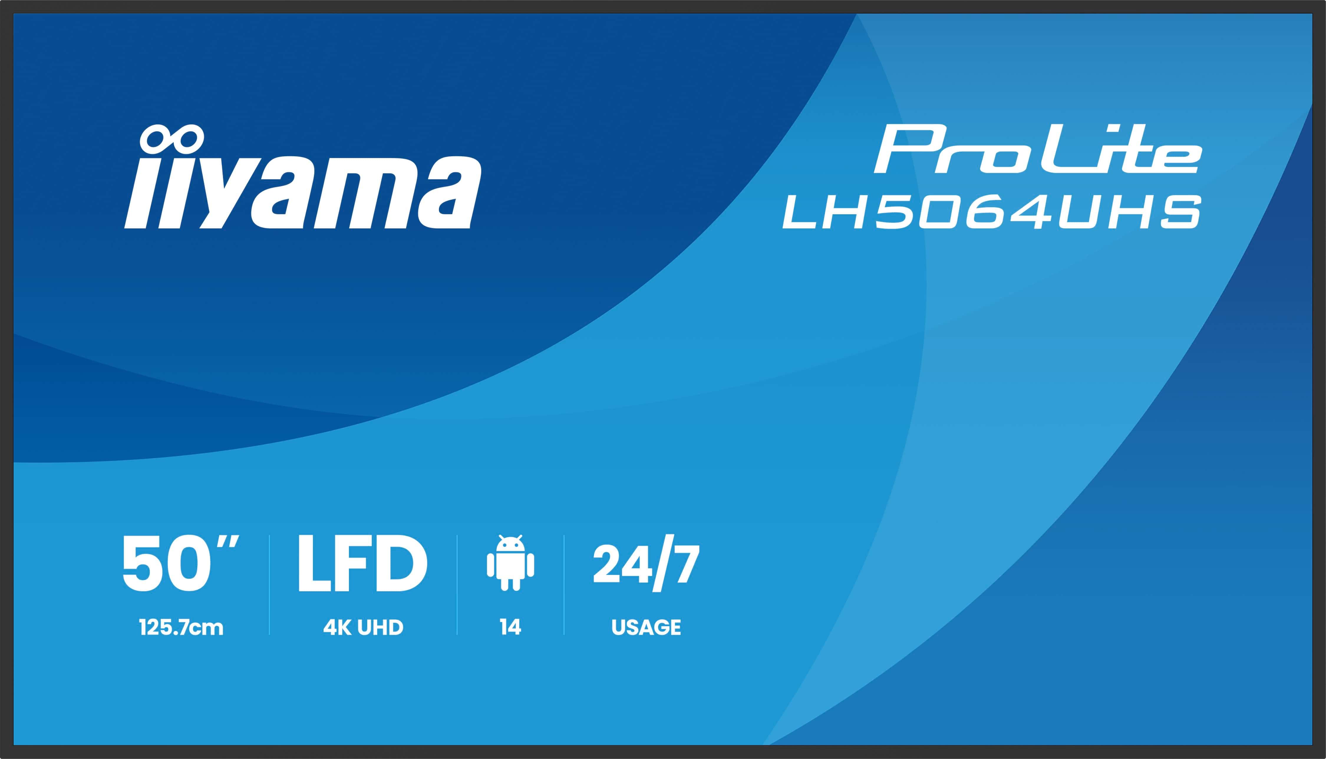 iiyama LH7564UHS-B1AG Signage-Display Digital Signage Flachbildschirm 190,5 cm (75") WLAN 500 cd/m² 4K Ultra HD Schwarz Android 24/7