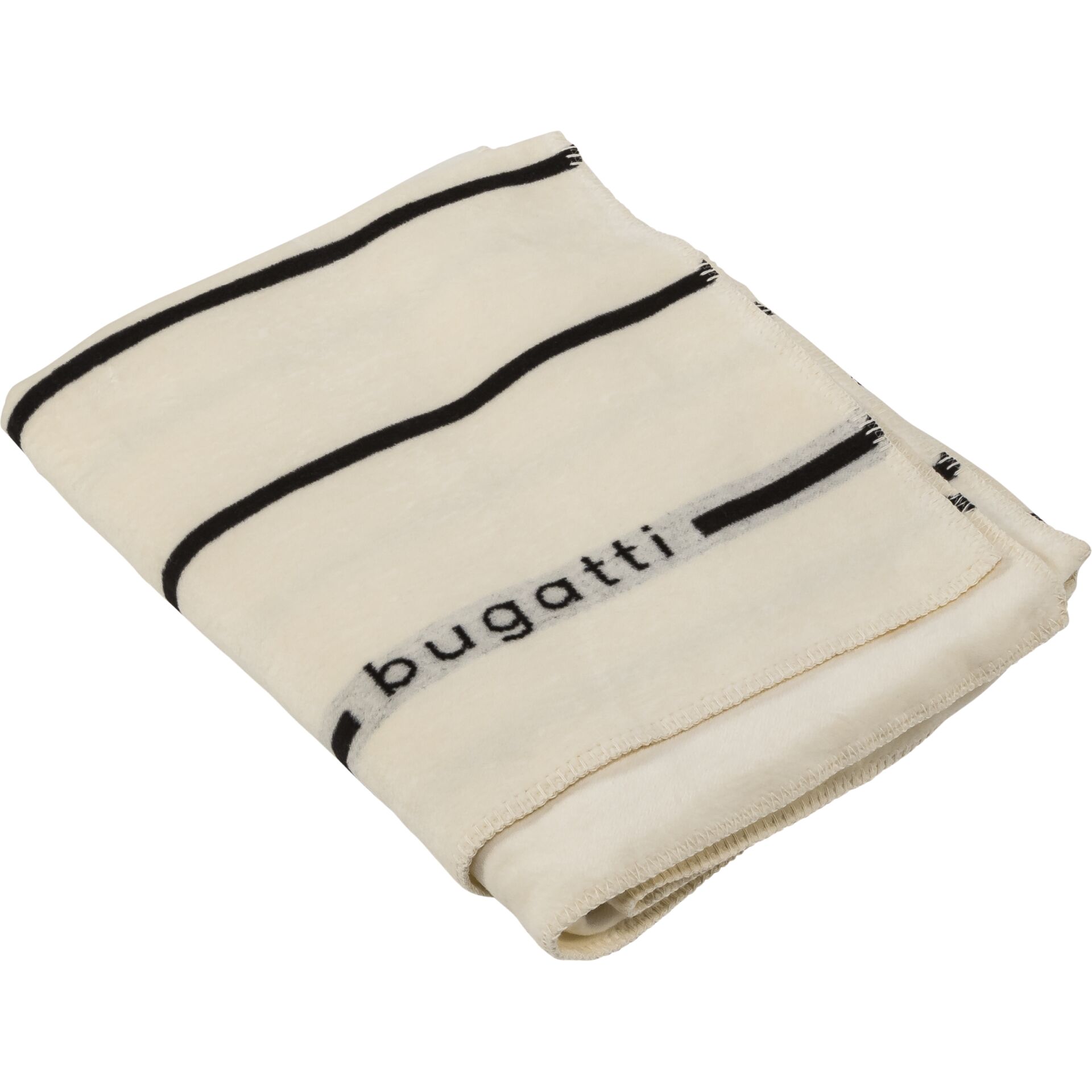 Bugatti Jacquard Decke wollweiß 150x200