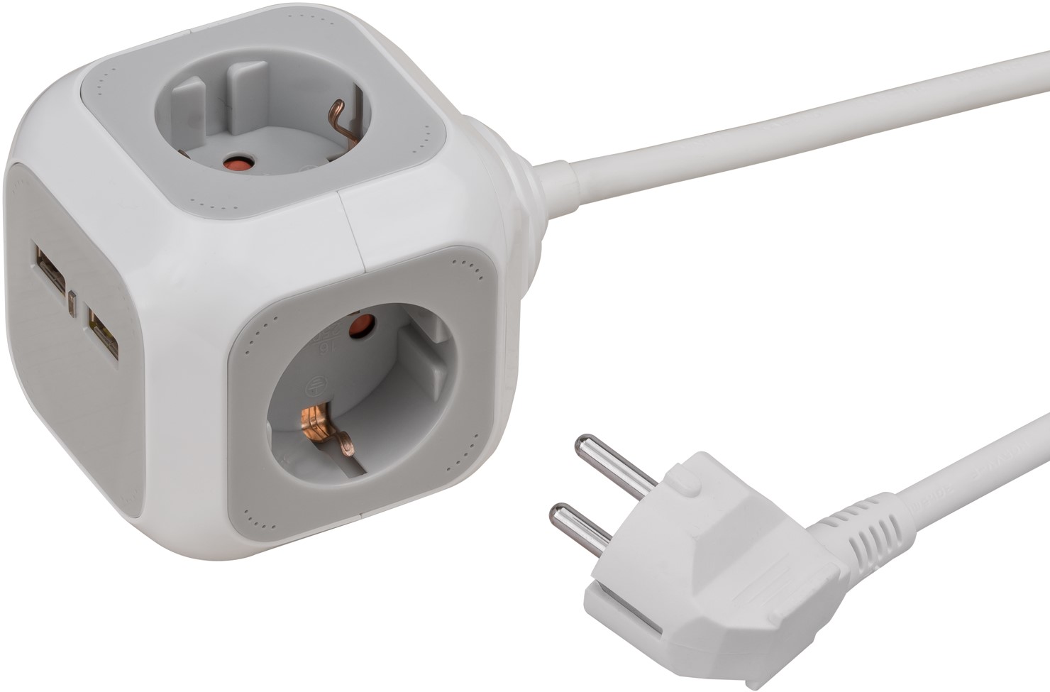 Brennenstuhl Steckdosenwürfel  4x + 2x USB 1.4m Kabel