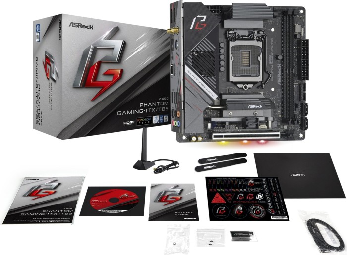 ASRock Z490 Phantom Gaming-ITX/TB3 - Motherboard - Mini-ITX - LGA1200-Sockel - Z490 Chipsatz - USB-C Gen2, USB 3.2 Gen 1, USB 3.2 Gen 2 - 2.5 Gigabit LAN, Wi-Fi, Bluetooth - Onboard-Grafik (CPU erforderlich)