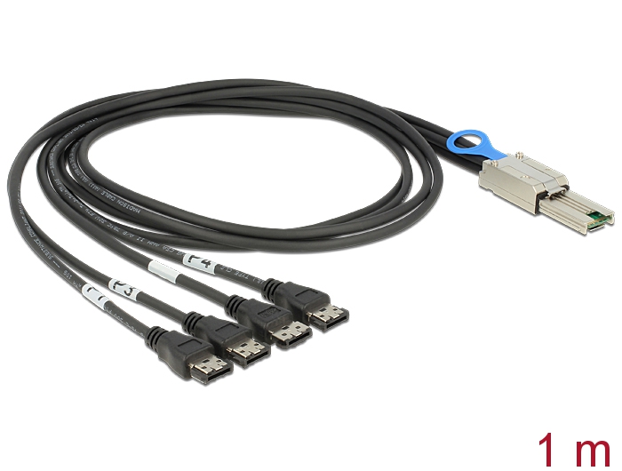 Delock Kabel Mini SAS SFF-8088 > 4 x eSATA 1 m
