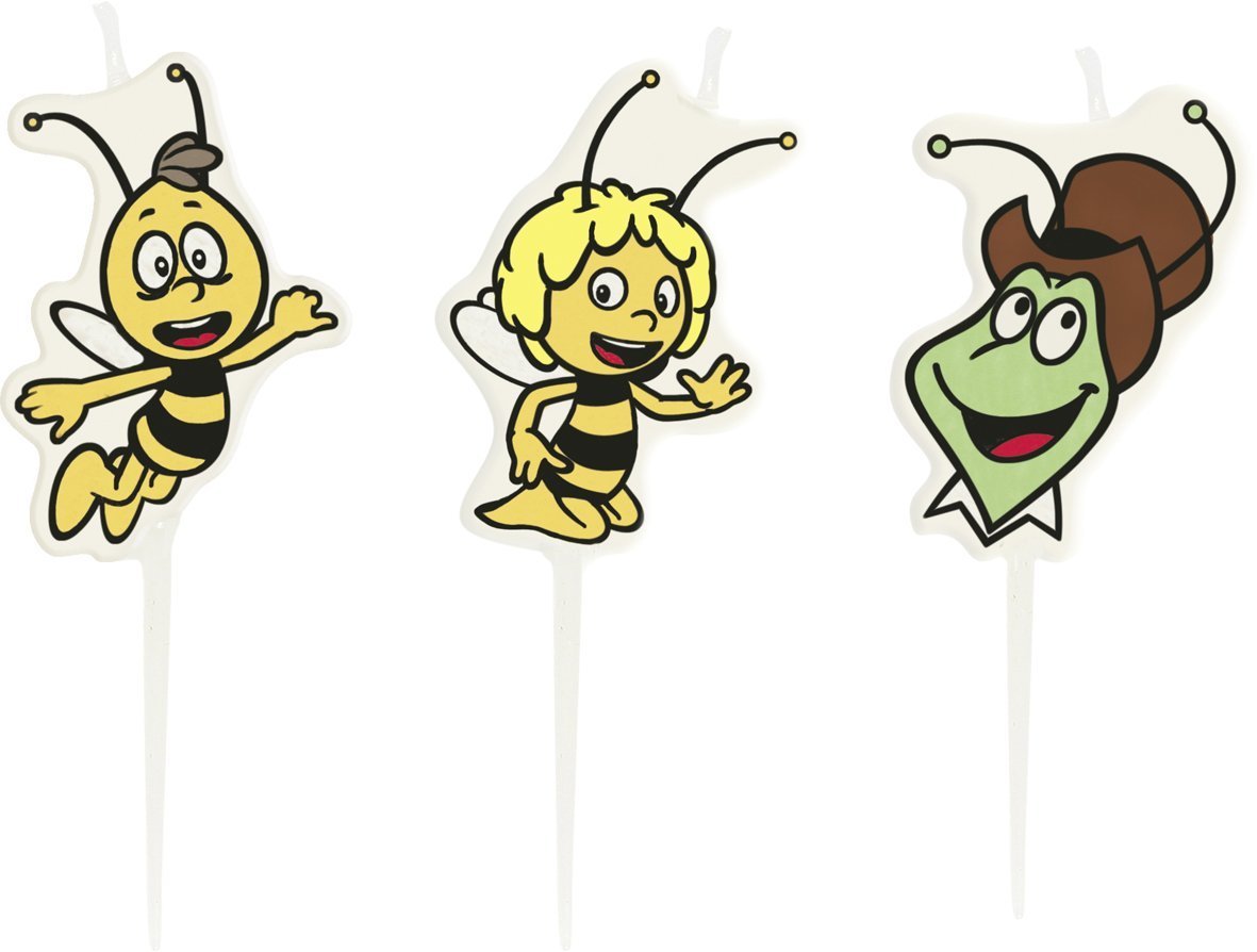 4 Mini-Figurenkerzen Biene Maja / Maya