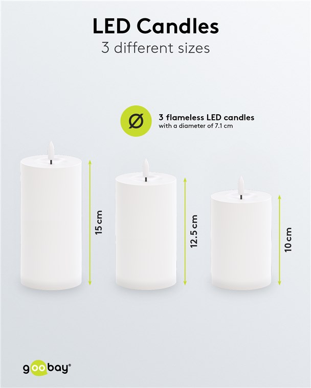 3er-Set LED-Kerzen "Outdoor" 3er-Set LED-Kerzen "Outdoor"