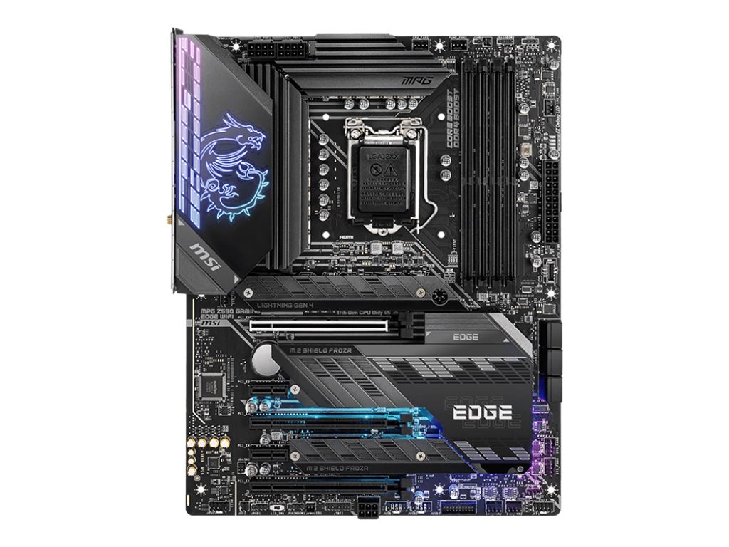 MSI MPG Z590 GAMING EDGE WIFI - Motherboard - ATX - LGA1200-Sockel - Z590 Chipsatz - USB-C Gen2, USB 3.2 Gen 1, USB 3.2 Gen 2, USB-C Gen 2x2 - 2.5 Gigabit LAN, Wi-Fi, Bluetooth - Onboard-Grafik (CPU erforderlich)