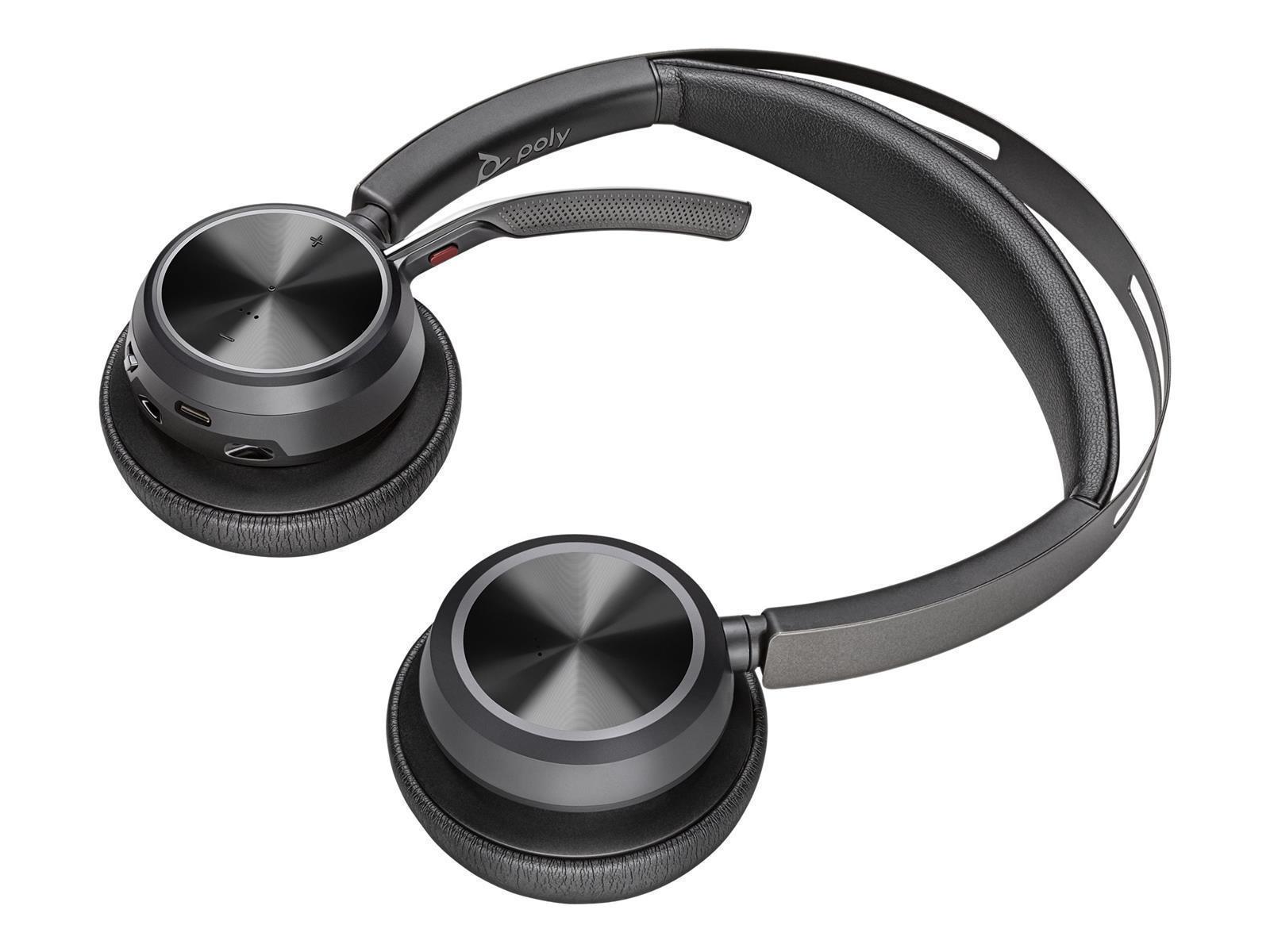 POLY Voyager Focus 2 Office Kopfhörer Verkabelt & Kabellos Kopfband Büro/Callcenter USB Typ-A Bluetooth Ladestation Schwarz