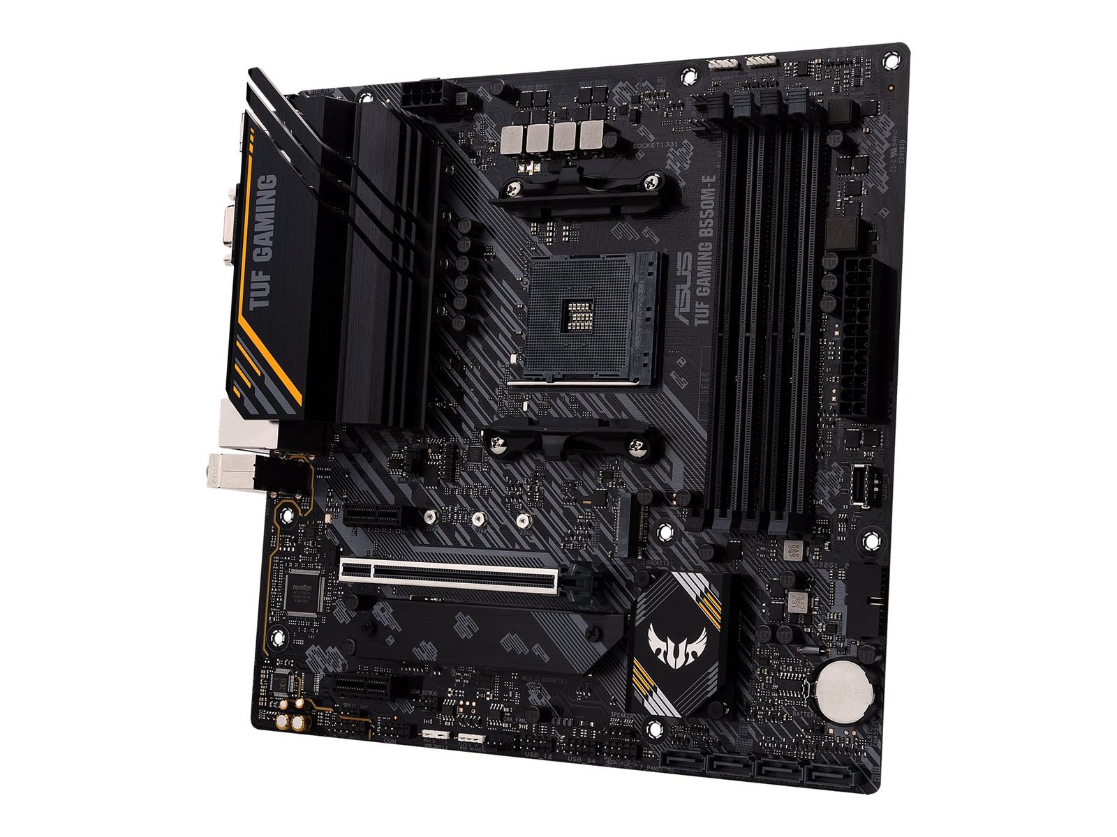 ASUS TUF GAMING B550M-E - Motherboard - micro ATX - Socket AM4 - AMD B550 Chipsatz - USB-C Gen1, USB 3.2 Gen 1, USB 3.2 Gen 2 - Gigabit LAN - Onboard-Grafik (CPU erforderlich)
