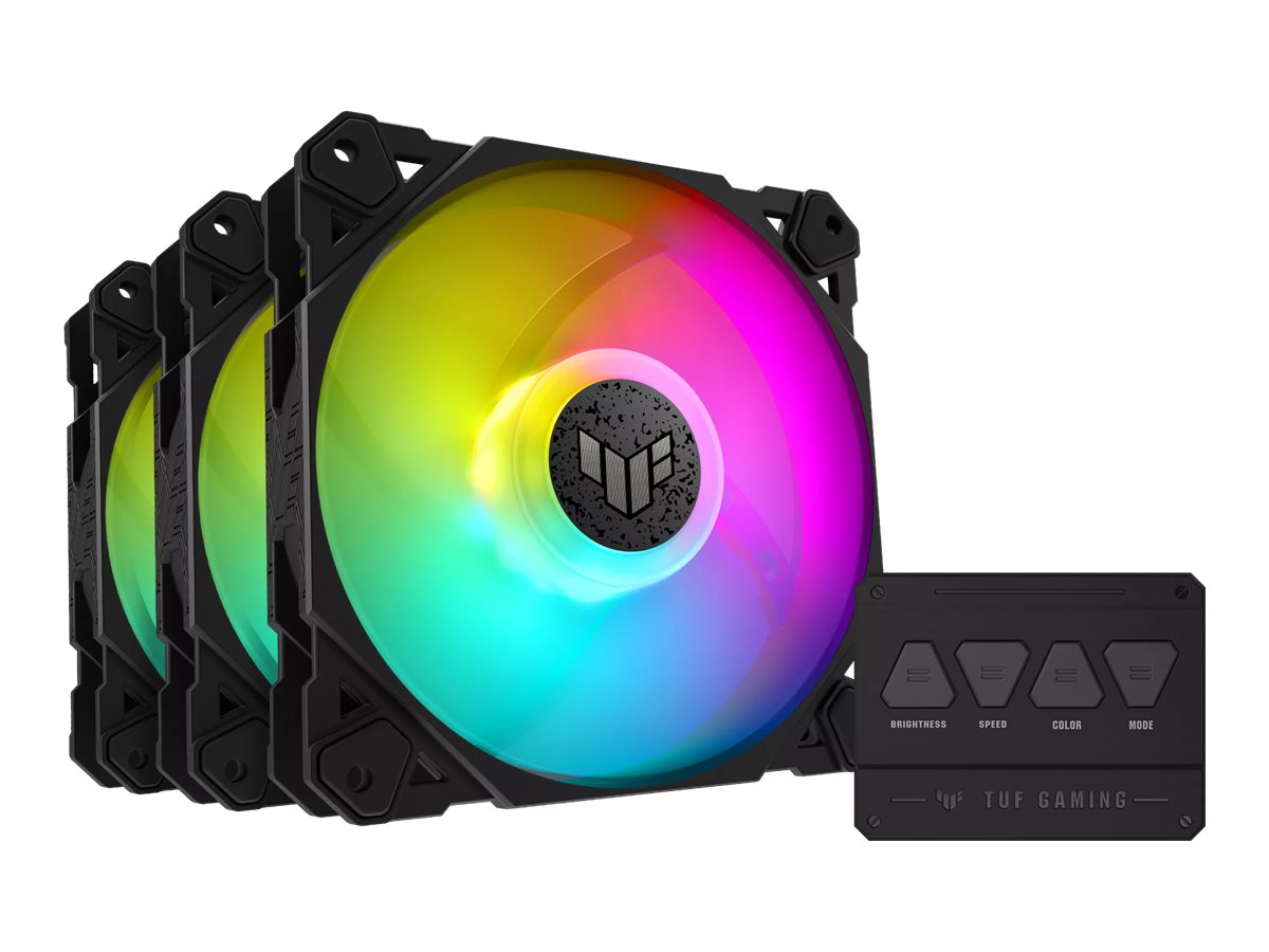 ASUS TUF Gaming TF120 ARGB Fan - Triple Fan Kit with ARGB Controller Computergehäuse Luftkühlung 12 cm Schwarz
