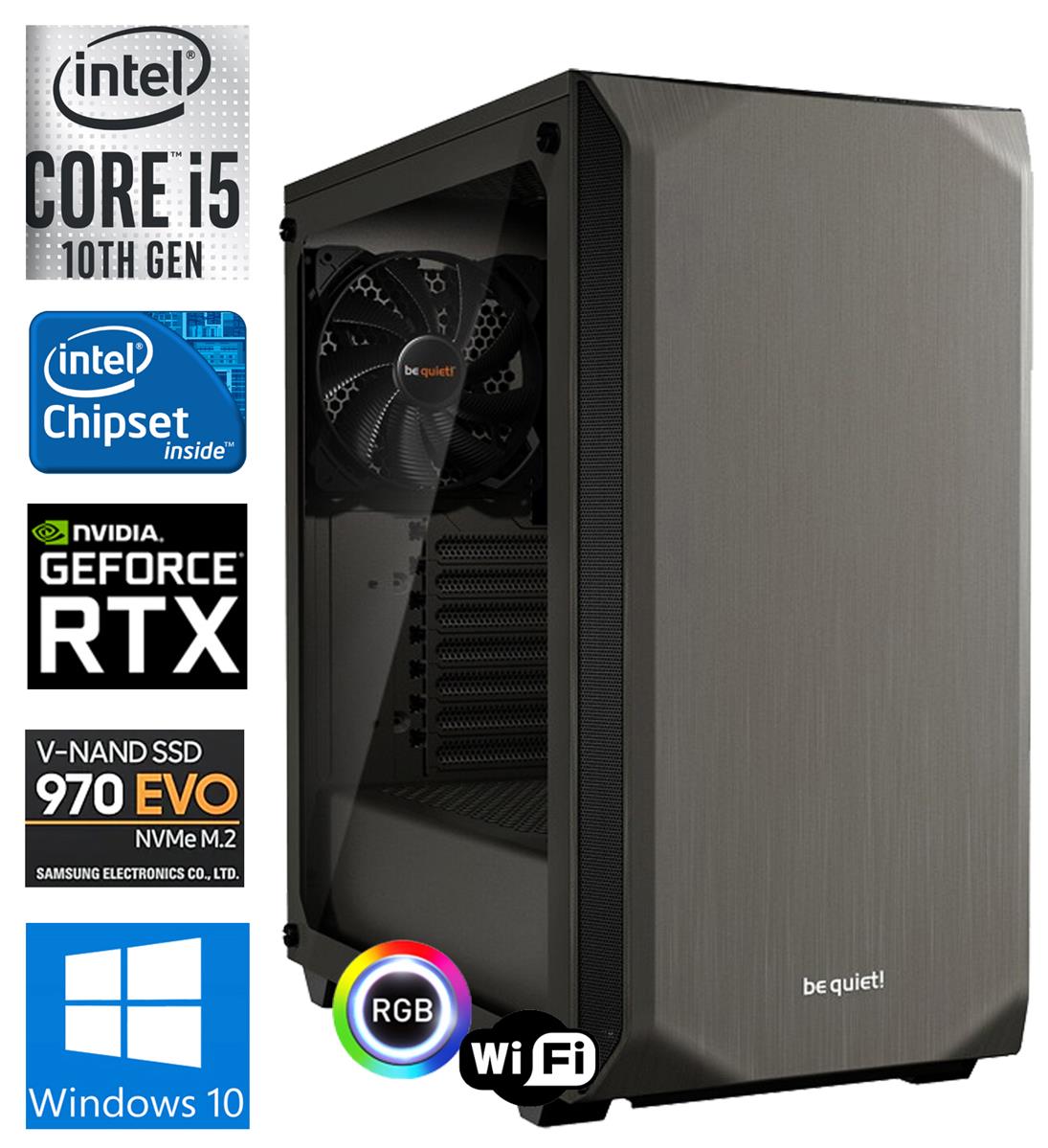 PC GamingLine i5-10600-RTX3070 RGB WIFI Silent