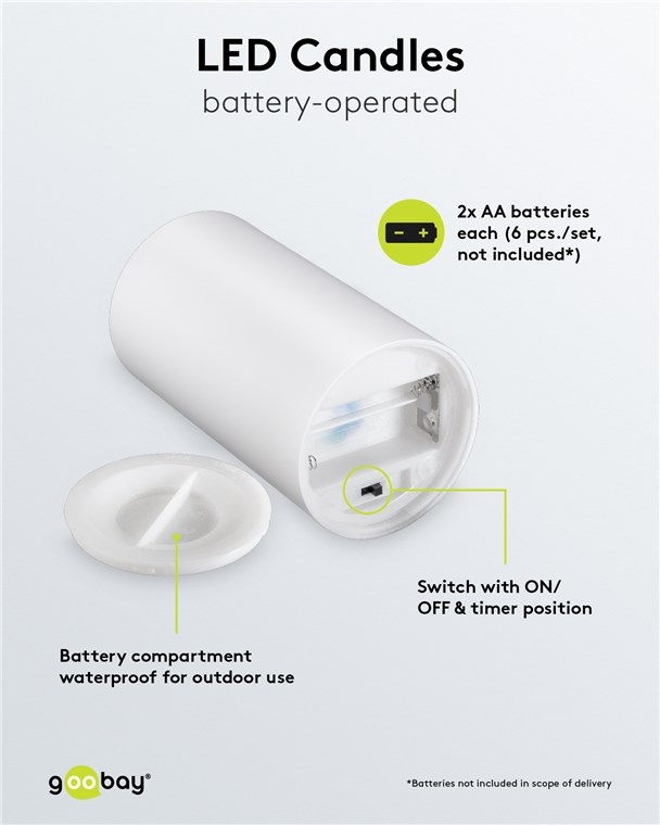 3er-Set LED-Kerzen "Outdoor" 3er-Set LED-Kerzen "Outdoor"