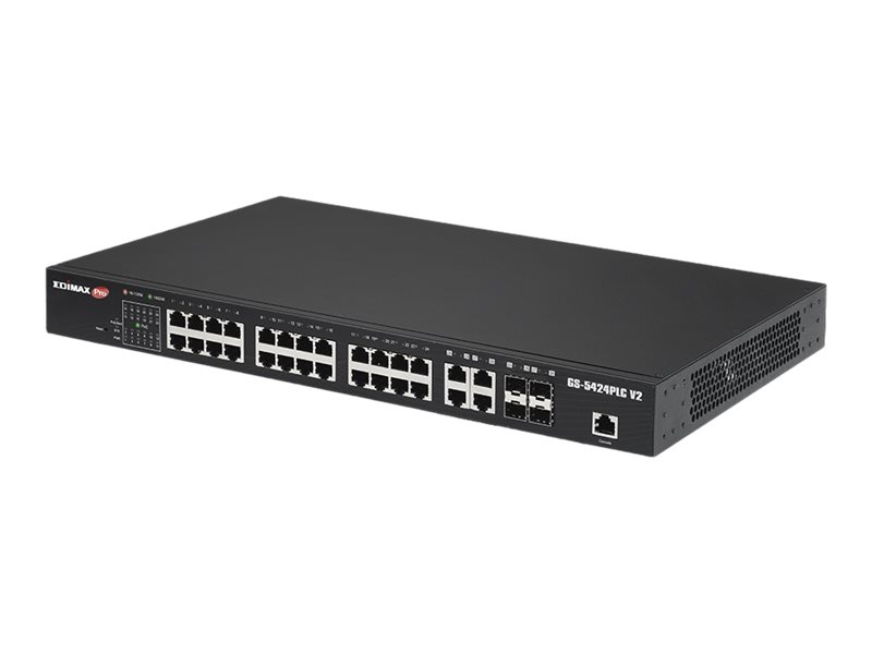 Edimax Pro GS-5424PLC V2 28 Port POE+Gigabit Switch +4 xSFP 19"