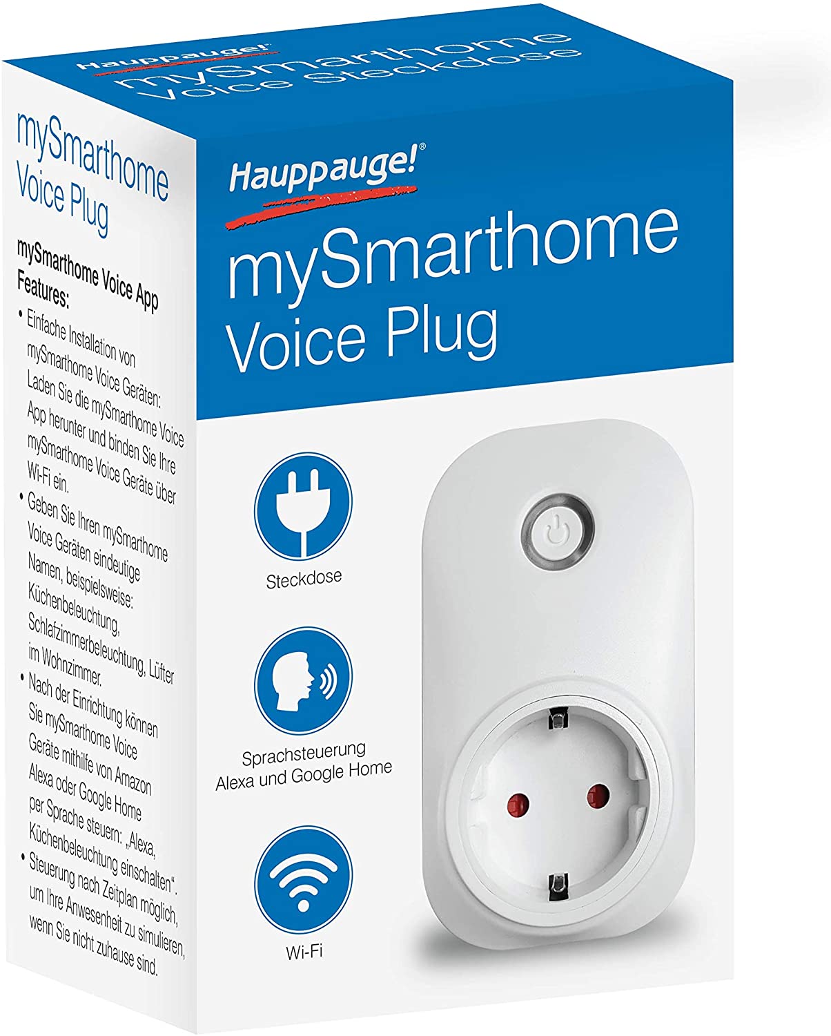 Hauppauge mySmarthome Voice Plug WiFi Steckdose Alexa/google