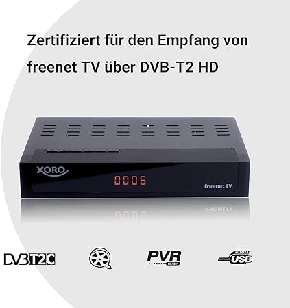 Xoro HRT 8770 Twin, HD DVB-T2/C HD Receiver, freenet, PVR-R. Xoro HRT 8770 Twin, HD DVB-T2/C HD Receiver, freenet, PVR-R.