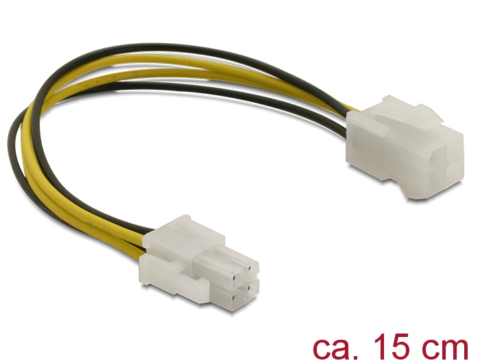 Delock Verlängerungskabel P4 4 Pin Stecker > P4 4 Pin Buchse 15 cm