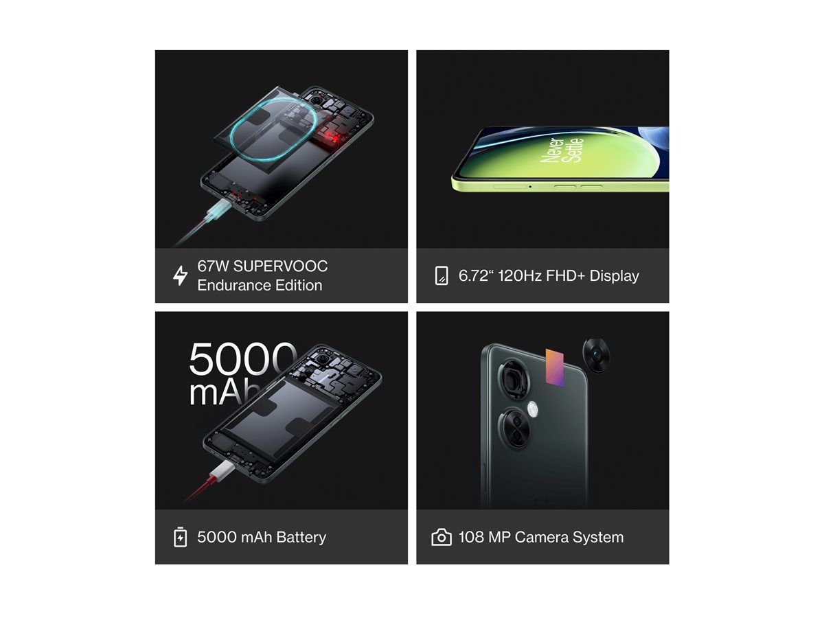 OnePlus Nord CE 3 Lite 5G - 5G Smartphone - Dual-SIM - RAM 8 GB / Interner Speicher 128 GB - microSD slot - LCD-Anzeige - 6.72" - 2400 x 1080 Pixel (120 Hz)