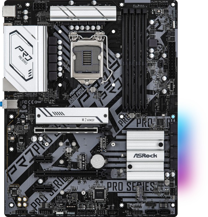 ASRock B560 Pro4 - Motherboard - ATX - LGA1200-Sockel - B560 Chipsatz - USB-C Gen1, USB 3.2 Gen 1 - Gigabit LAN - Onboard-Grafik (CPU erforderlich)