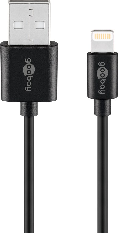 Lightning USB Lade- und Synchronisationskabel, 2 m, schwarz