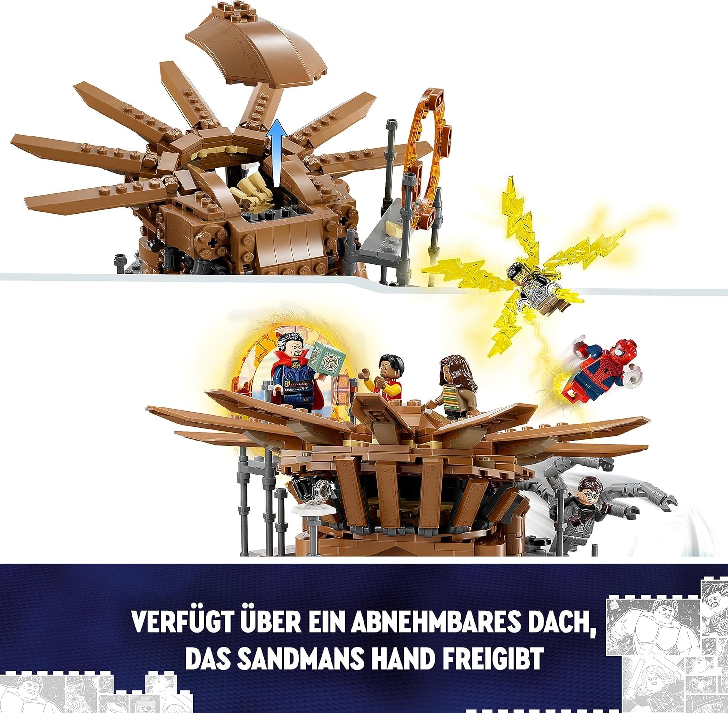 LEGO 76261 Marvel Spider-Mans großer Showdown, Spider-Man: No Way Home-Set mit 3 Peter Parker-Minifiguren sowie Green Goblin, Electro, Sandman, Ned, Doctor Strange und MJ, Sammlermodell LEGO 76261 Marvel Spider-Mans großer Showdown, Spider-Man: No Way Home-Set mit 3 Peter Parker-Minifiguren sowie Green Goblin, Electro, Sandman, Ned, Doctor Strange und MJ, Sammlermodell