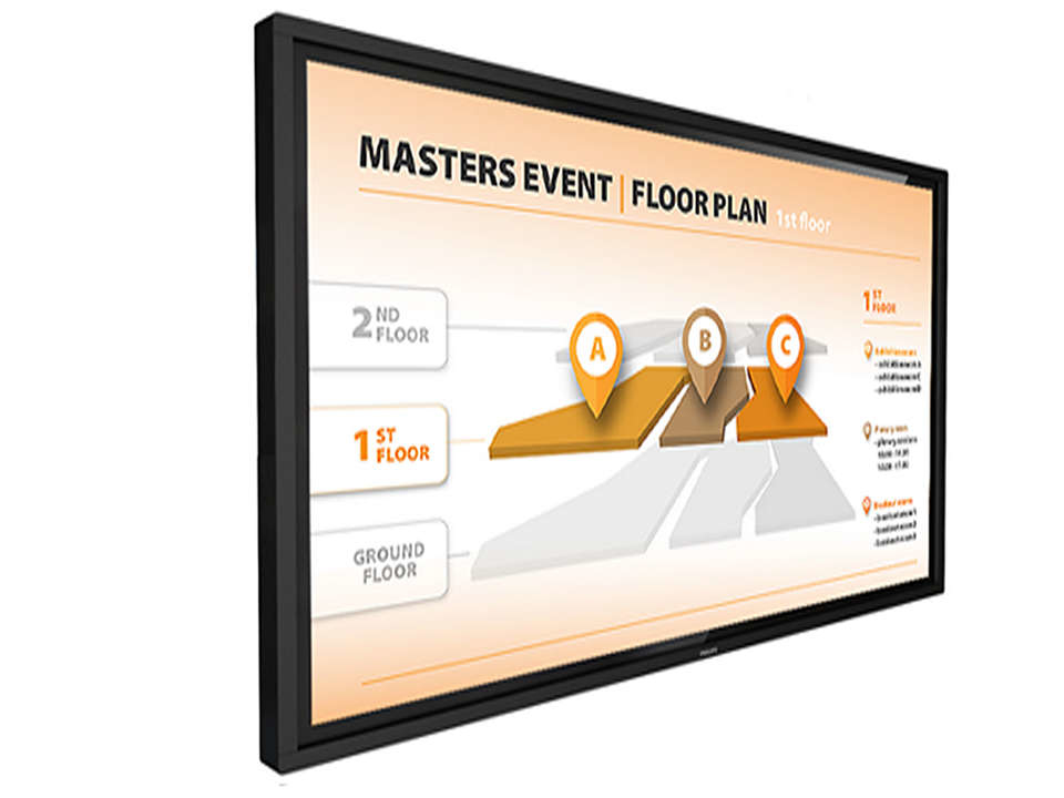 Philips 43BDL3452T - 108 cm (43") Diagonalklasse T-Line LCD-Display mit LED-Hintergrundbeleuchtung - Digital Signage - mit Touchscreen (Multi-Touch)