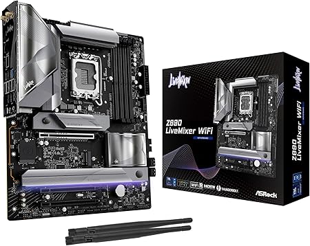 ASRock Z890 LiveMixer WiFi - Motherboard - ATX - LGA1851-Sockel - Z890 Chipsatz - USB4, USB 3.2 Gen 2x2, USB 3.2 Gen 2, USB 3.2 Gen 1 - 2.5 Gigabit LAN, Wi-Fi 7, Bluetooth - Onboard-Grafik (CPU erforderlich)