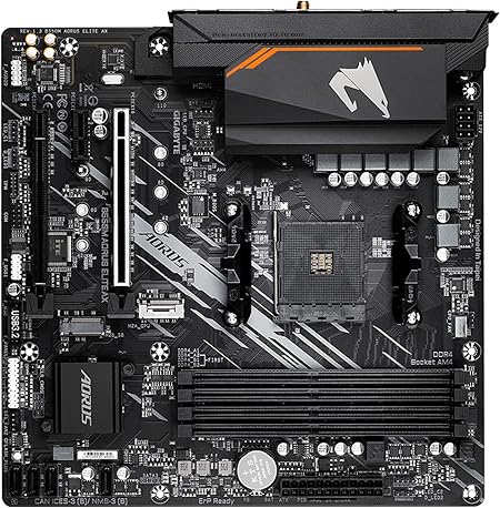 GIGABYTE B550M AORUS ELITE AX Mainboard – AMD Ryzen 5000 CPUs, 5+3 Phasen VRM, bis zu 4733 MHz DDR4, 1xPCIe 4.0 + 1xPCIe 3.0 M.2, Wi-Fi 6E, 1GbE LAN, USB 3.2 Gen 1 GIGABYTE B550M AORUS ELITE AX Mainboard – AMD Ryzen 5000 CPUs, 5+3 Phasen VRM, bis zu 4733 MHz DDR4, 1xPCIe 4.0 + 1xPCIe 3.0 M.2, Wi-Fi 6E, 1GbE LAN, USB 3.2 Gen 1