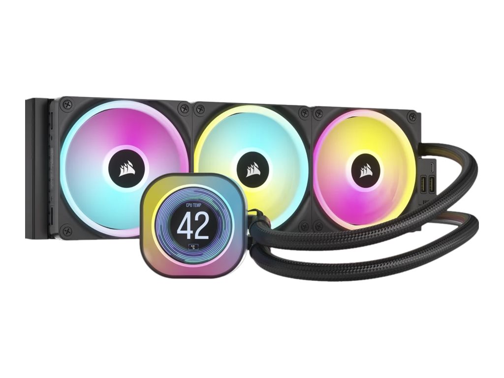 Corsair iCUE LINK H150i LCD Prozessor Luftkühlung 12 cm Schwarz 3 Stück(e)
