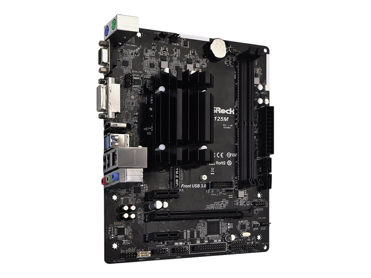 ASRock J4125M - Motherboard - micro ATX - Intel Celeron J4125 - USB 3.2 Gen 1 - Gigabit LAN - Onboard-Grafik - HD Audio (8-Kanal)