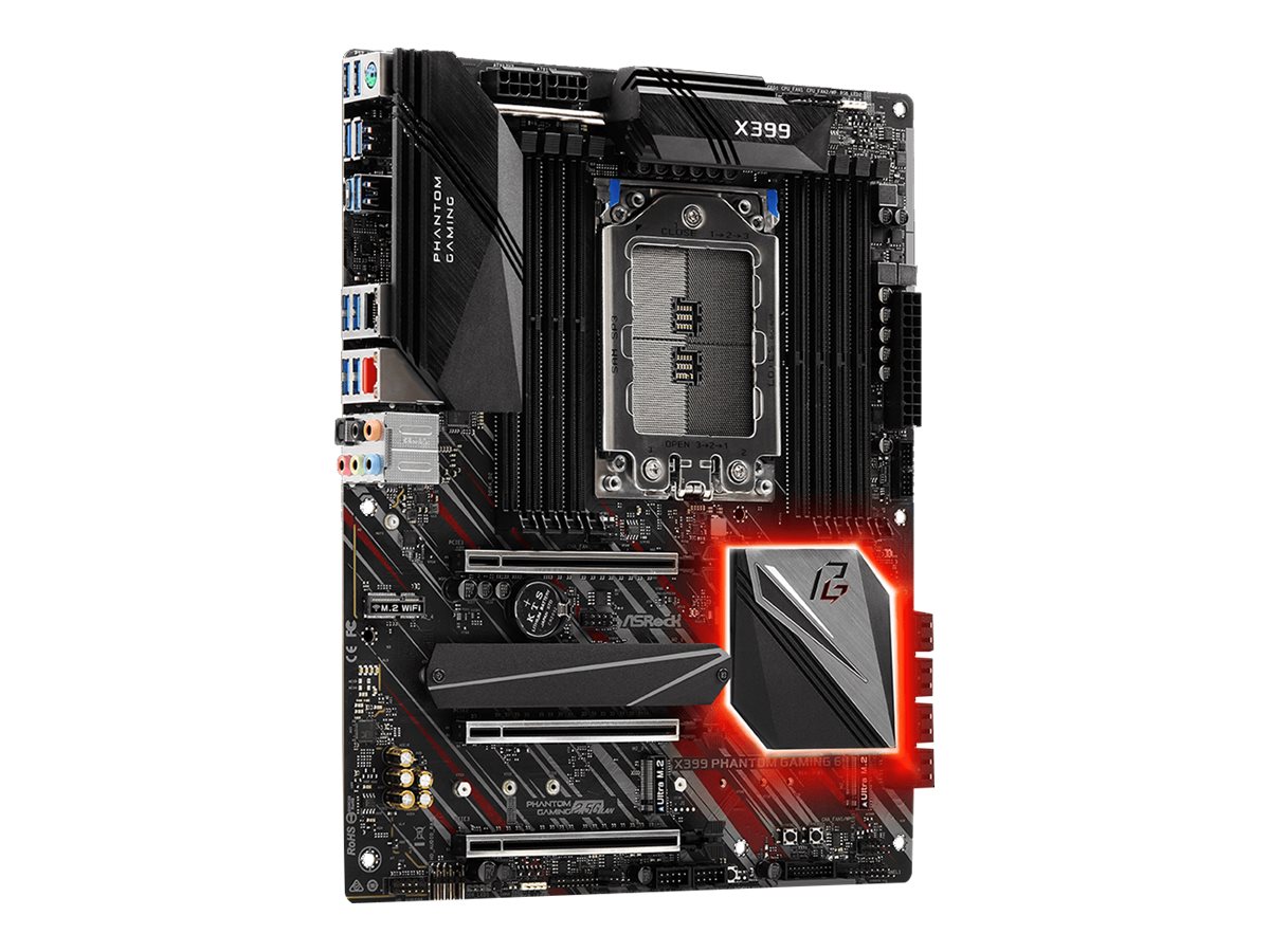 ASRock X399 Phantom Gaming 6 - Motherboard - ATX - Socket TR4 - AMD X399 Chipsatz - USB 3.1 Gen 1, USB-C Gen2, USB 3.1 Gen 2 - Gigabit LAN, 2.5 Gigabit LAN - HD Audio (8-Kanal) ASRock X399 Phantom Gaming 6 - Motherboard - ATX - Socket TR4 - AMD X399 Chipsatz - USB 3.1 Gen 1, USB-C Gen2, USB 3.1 Gen 2 - Gigabit LAN, 2.5 Gigabit LAN - HD Audio (8-Kanal)