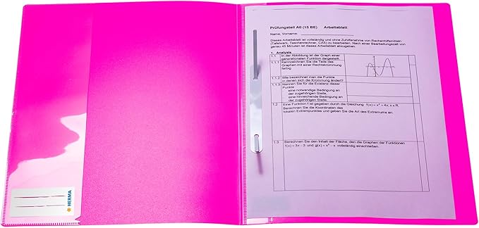 HERMA Schnellhefter A4 neon pink Polypropylen 3St.