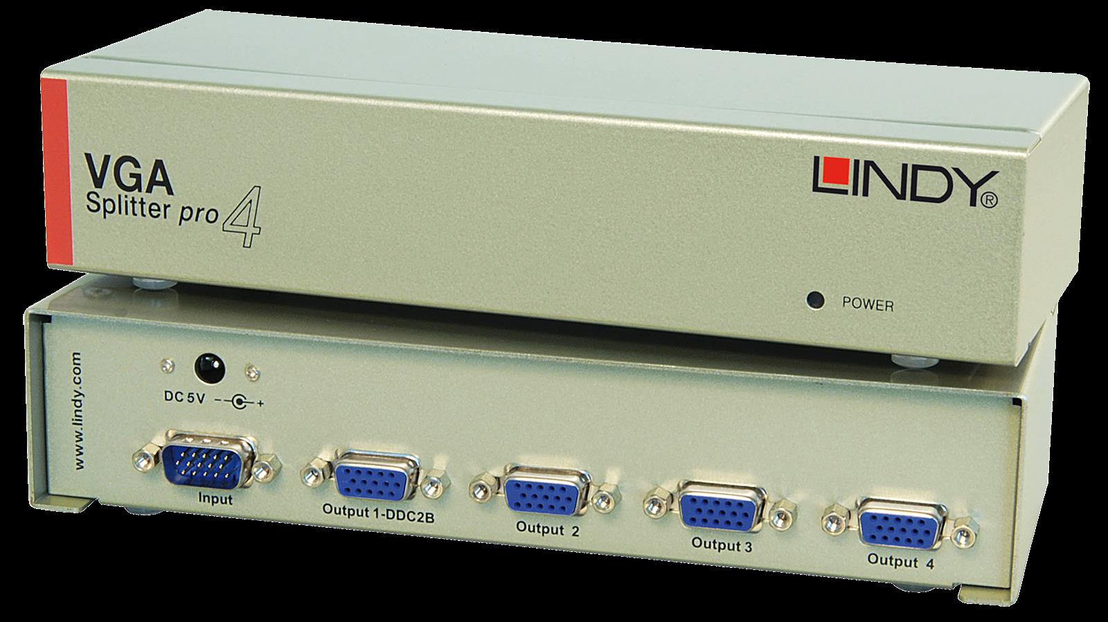 Lindy VGA Splitter Pro - Video-Verteiler - 4 x VGA